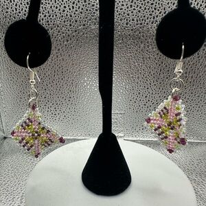 Chic Beaded Diamond Earrings